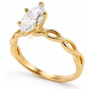 Anillo Marquese Entrelazado Oro 18k
